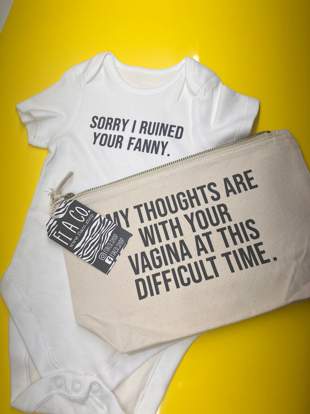 “My thought are with your vagina…” zip bag