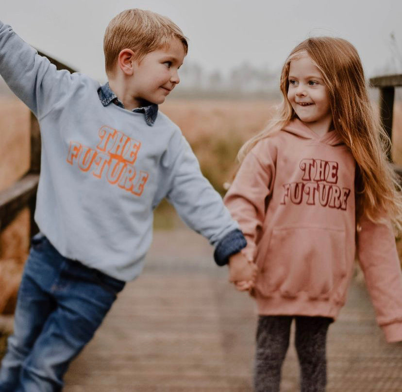 “THE FUTURE” blue sweater