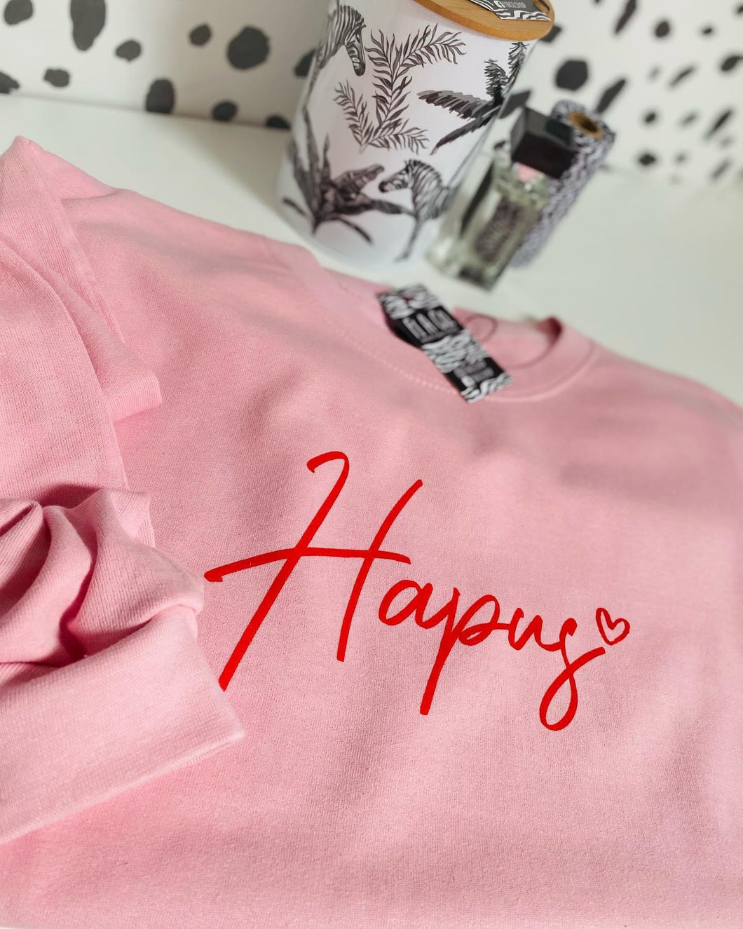 Pink “HAPUS” sweater/T-shirt